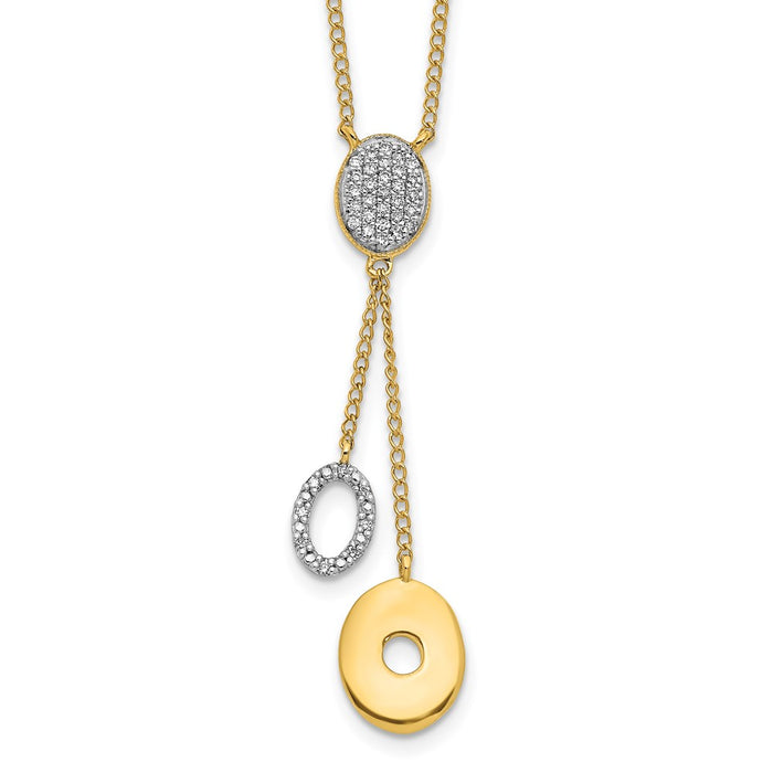 Shop Stylish 14K Gold Diamond Circle Dangle Necklace - 18 Inch, Luxury Value!-1