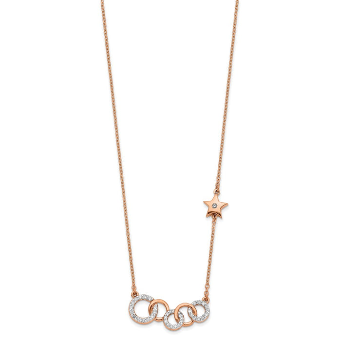 Buy Exclusive 14K Rose Gold Diamond Circle Necklace - 18", Stylish Star Design-2