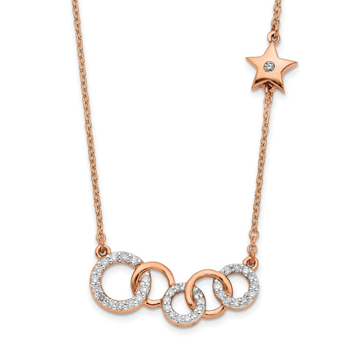 Buy Exclusive 14K Rose Gold Diamond Circle Necklace - 18", Stylish Star Design-1