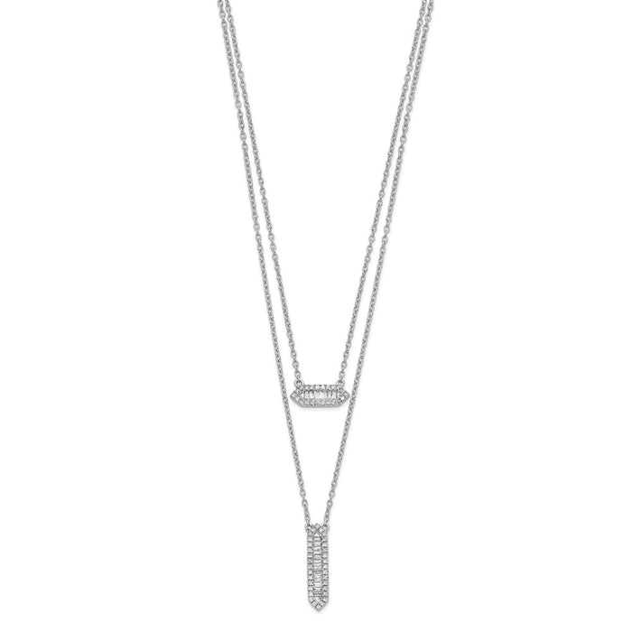 High-Quality 14K White Gold Double Strand Necklace - 18 Inches, Stylish Value-2