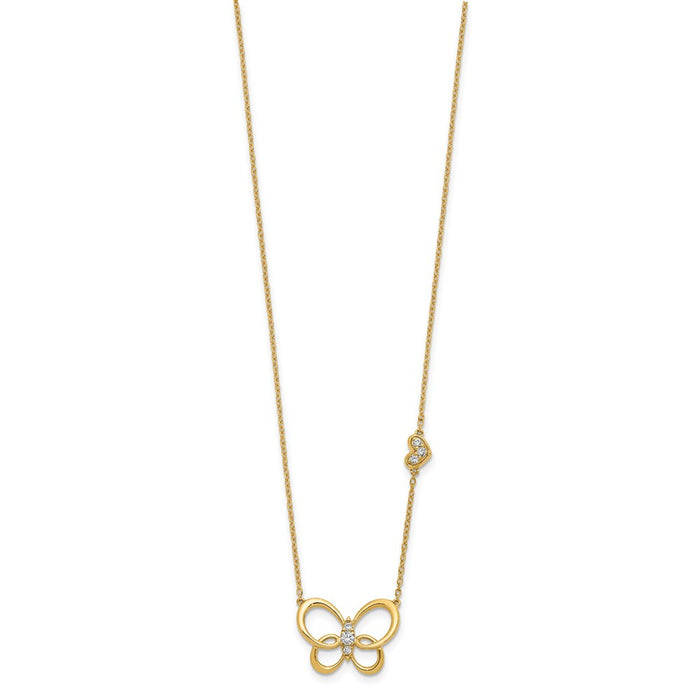 Buy Exclusive 14K Gold Butterfly Necklace with Diamonds - 18 Inches, Stylish-2