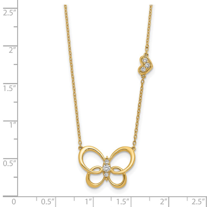 Buy Exclusive 14K Gold Butterfly Necklace with Diamonds - 18 Inches, Stylish-3