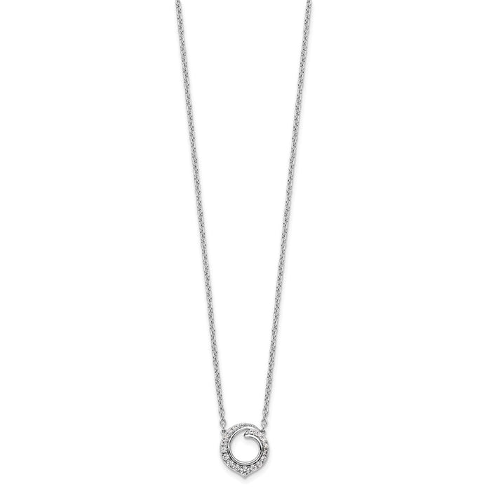 High-Quality 14K White Gold Diamond Necklace - 18" Stylish Elegance-2