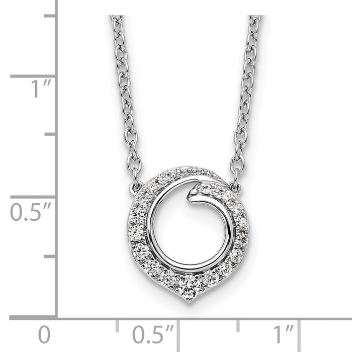 High-Quality 14K White Gold Diamond Necklace - 18" Stylish Elegance-3