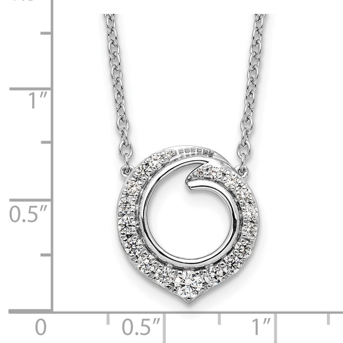Buy 14K White Gold Elegant Circle Diamond Necklace - 18", Stylish Value-3