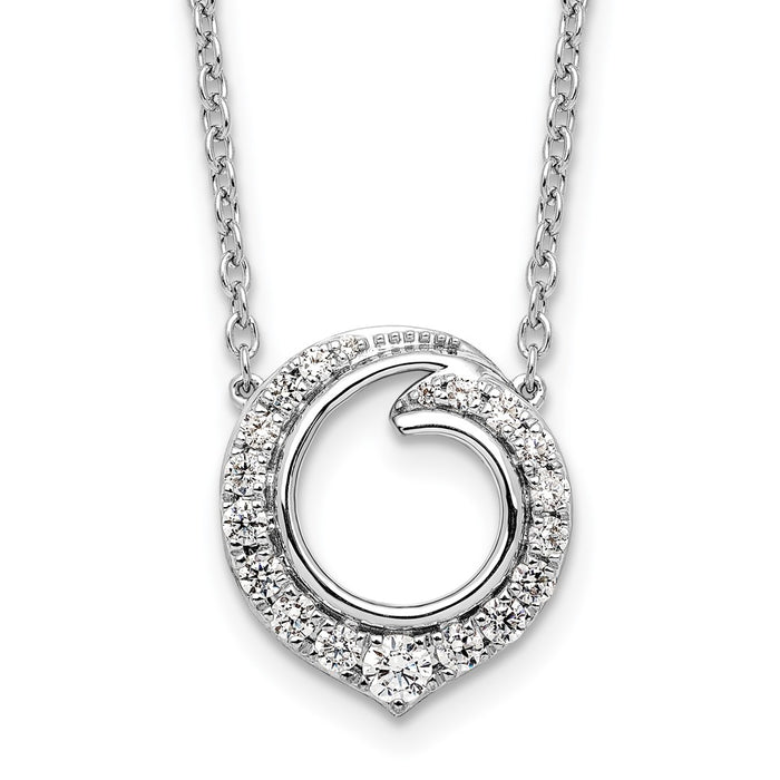 Buy 14K White Gold Elegant Circle Diamond Necklace - 18", Stylish Value-1