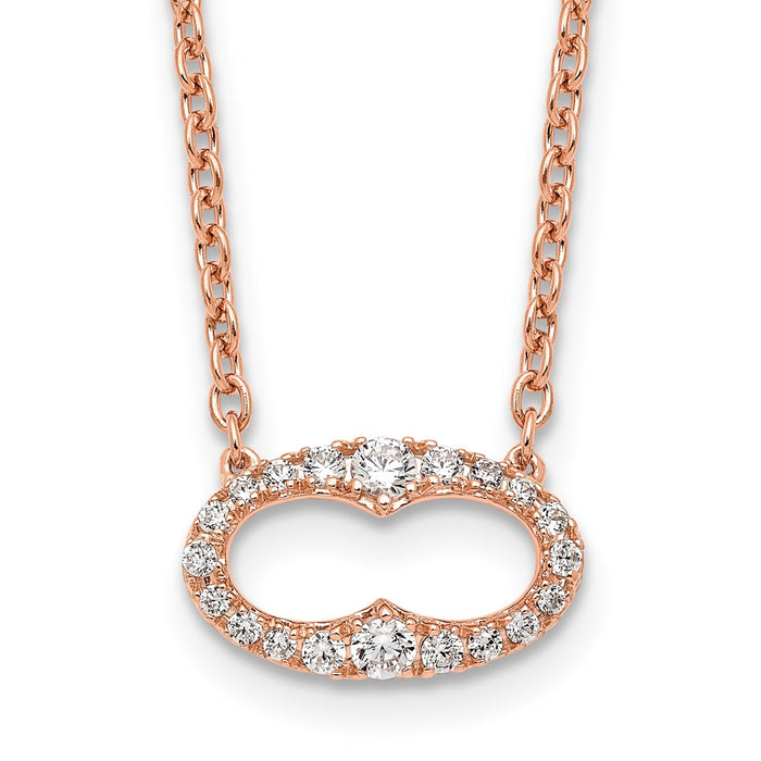 Shop 14K Rose Gold Fancy Diamond Necklace - 18 Inches, Stylish & Affordable!-1