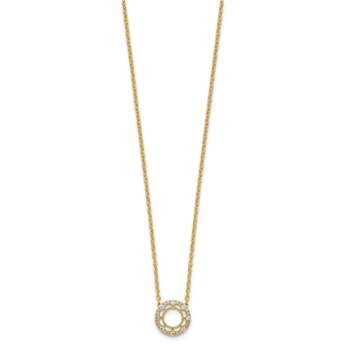 Shop 14K Gold Fancy Circle Diamond Necklace - 18 Inches | Stylish Luxury Jewelry-2