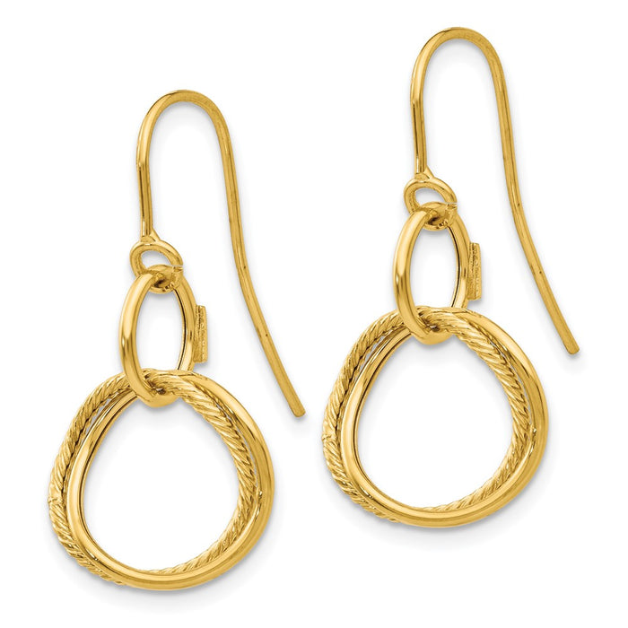 Shop Stylish 14K Gold Small Twisted Circle Hook Earrings - Affordable Luxury-2