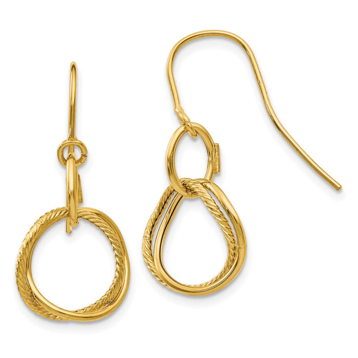 Shop Stylish 14K Gold Small Twisted Circle Hook Earrings - Affordable Luxury-1
