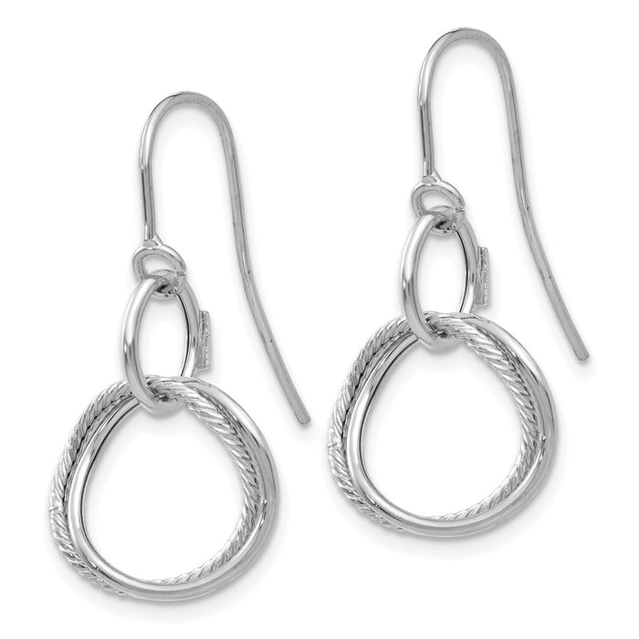 Buy 14K White Gold Petite Twisted Circle Earrings - Stylish & Lightweight Design-2