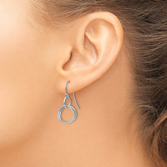 Buy 14K White Gold Petite Twisted Circle Earrings - Stylish & Lightweight Design-3