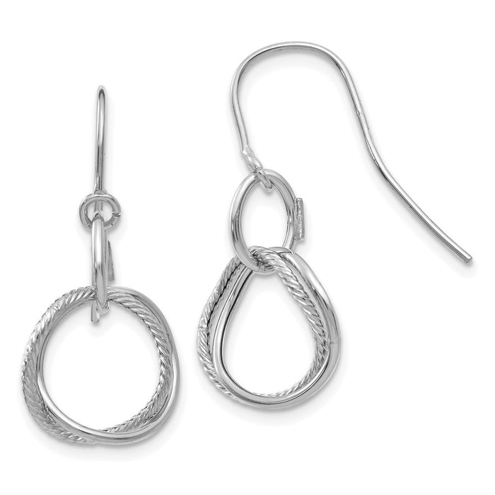 Buy 14K White Gold Petite Twisted Circle Earrings - Stylish & Lightweight Design-1