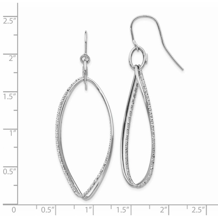 High-quality 14K White Gold Twisted Dangle Earrings - Stylish & Affordable-2