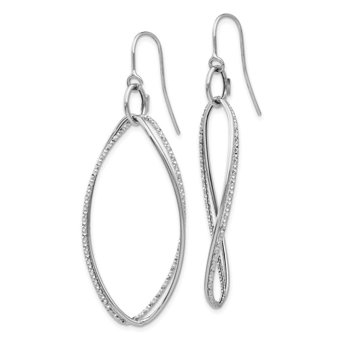 High-quality 14K White Gold Twisted Dangle Earrings - Stylish & Affordable-3