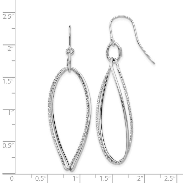 High-quality 14K White Gold Twisted Dangle Earrings - Stylish & Affordable-5