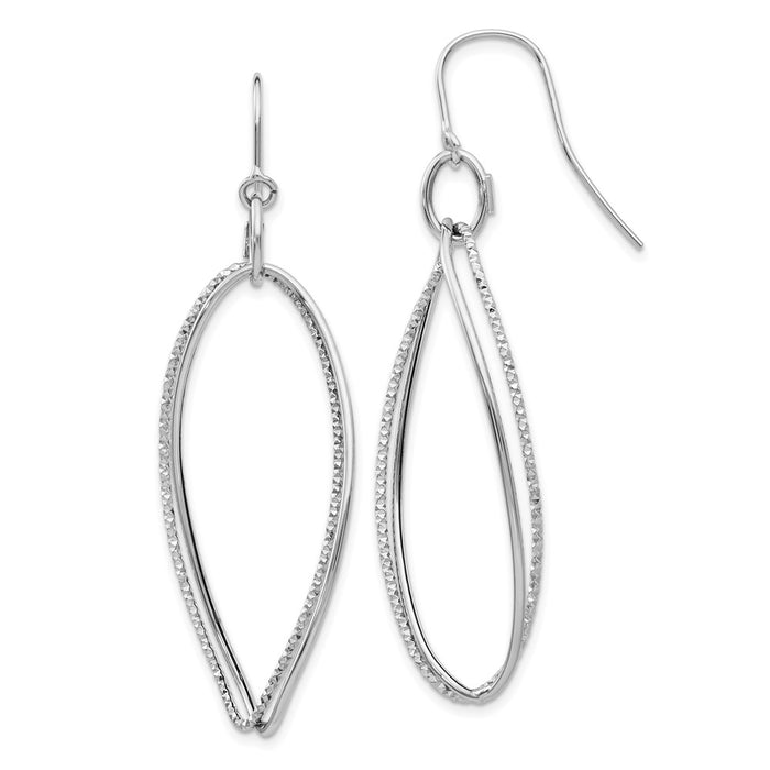 High-quality 14K White Gold Twisted Dangle Earrings - Stylish & Affordable-1