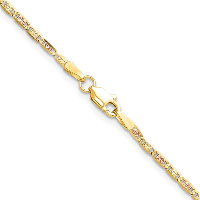 Buy Exclusive 14K Tri-Color Gold 2.0mm Pav Valentino Chain - Stylish Luxury!-3