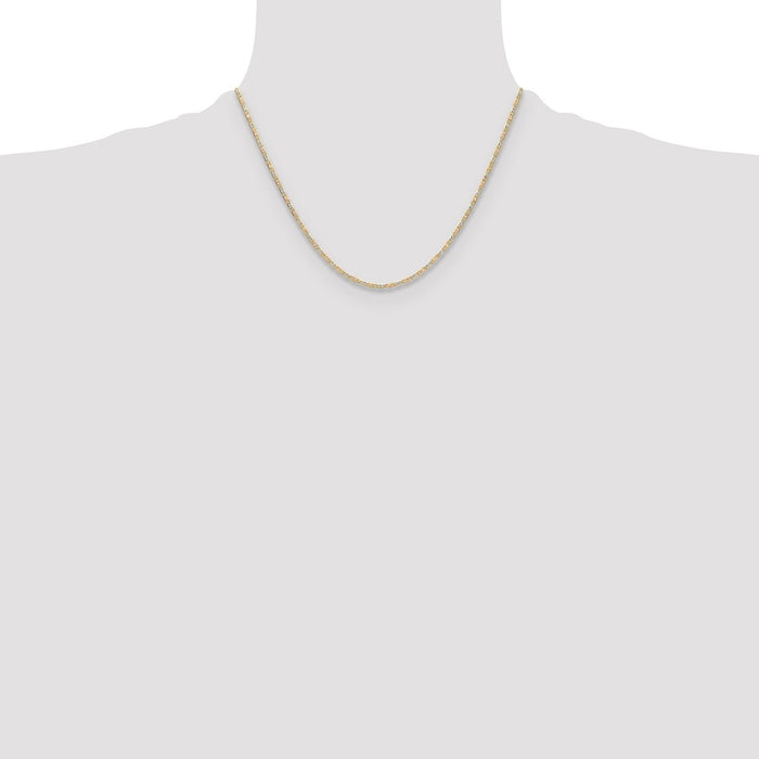 Buy Exclusive 14K Tri-Color Gold 2.0mm Pav Valentino Chain - Stylish Luxury!-4