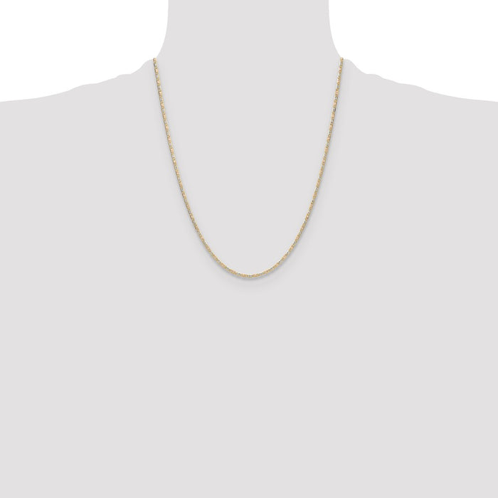Shop Luxury 14K Tri-Color Gold Pav Valentino Chain - 2.0mm Stylish Design-4
