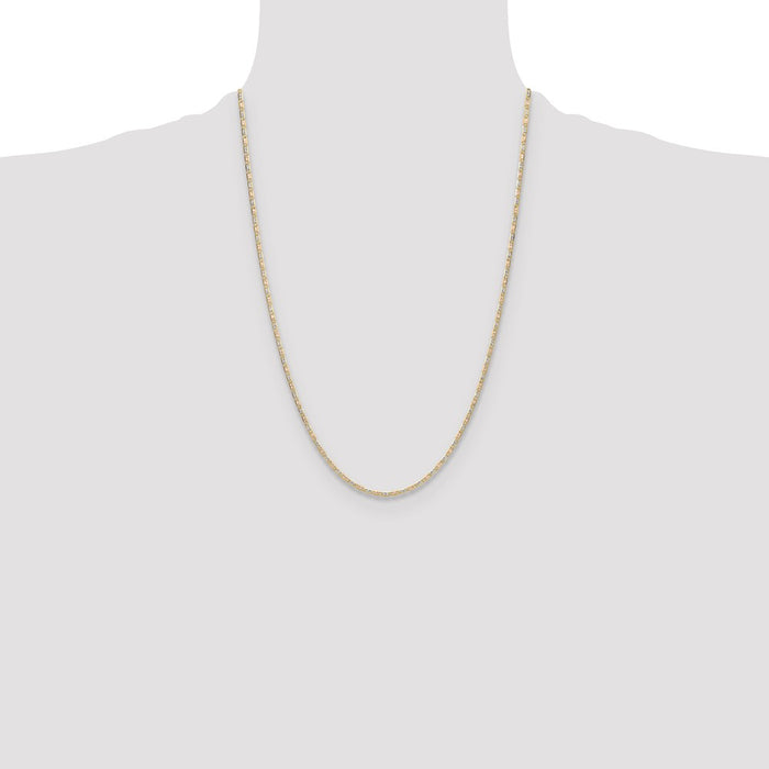 Buy 14K Tri-Color Gold 2.0mm Pav Valentino Chain - Stylish Luxury Jewelry-4
