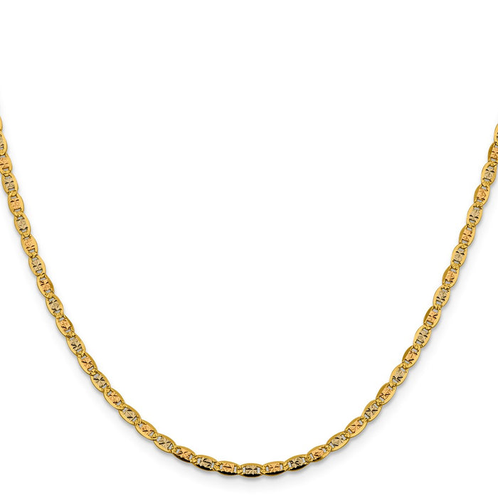 Buy Stylish 14K Tri-Color Valentino Chain - 24 Inch, 2.75mm Lobster Clasp-2