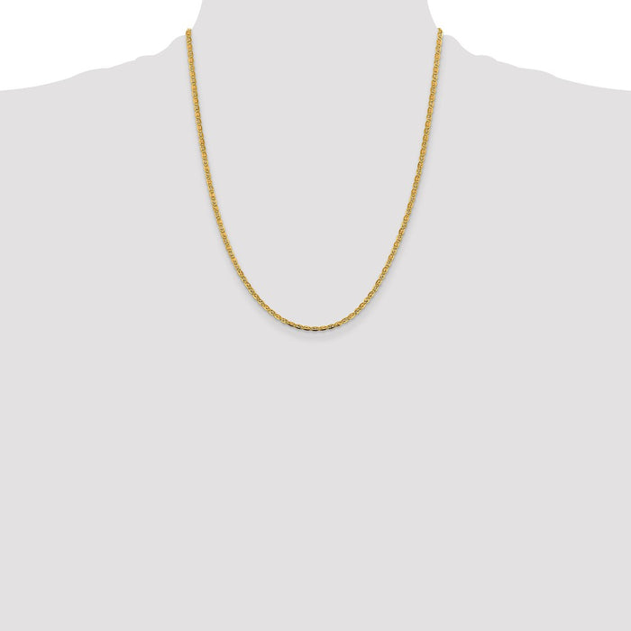 Shop 14K Tri-Color Valentino Chain - 22 Inch, 2.75mm, Stylish Lobster Clasp-4