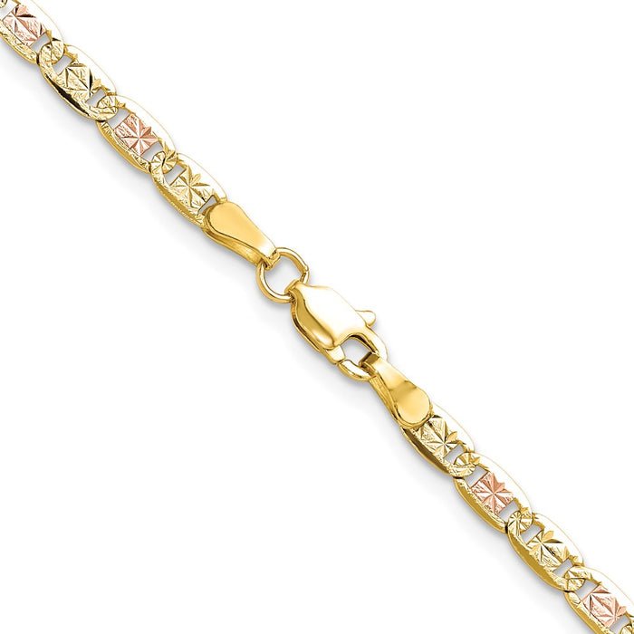 Shop Stylish 14K Tri-Color Gold 3.2mm Pav Valentino Chain - Luxury Design-3