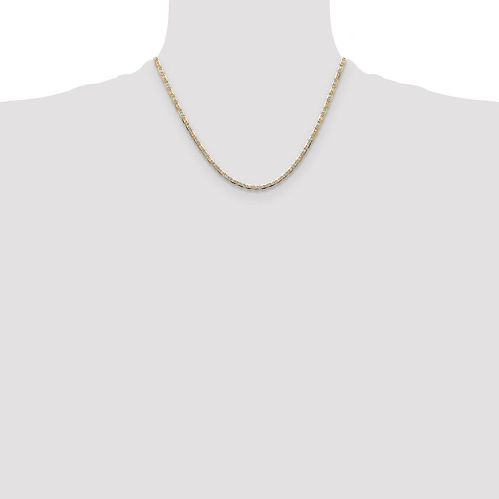 Exclusive 14k Tri-Color Gold 3.2mm Pav Valentino Chain - Stylish Luxury Value!-4