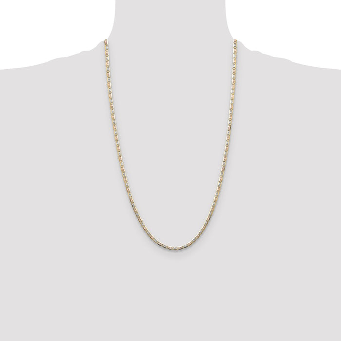 Shop Stylish 14K Tri-Color Gold 3.2mm Pav Valentino Chain - Luxury Design-4