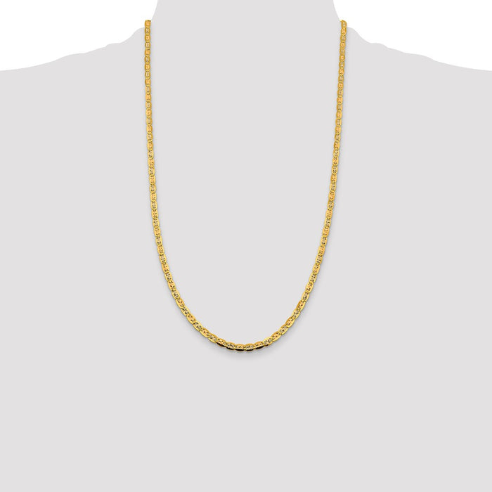 Exclusive 14K Tri-Color Valentino Chain - 26 Inch, 3.8mm, Stylish Lobster Clasp-4
