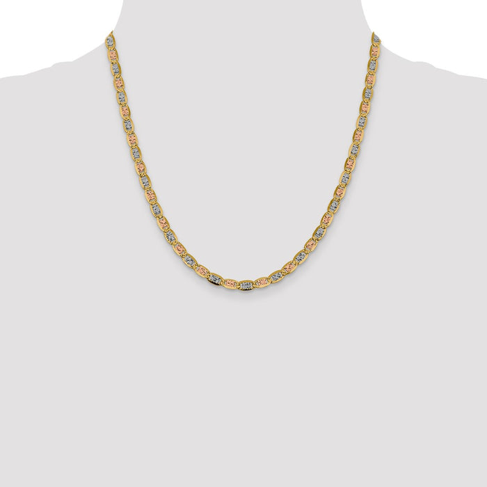 Buy Exclusive 14K Tri-Color Pav Valentino Chain - 20 Inch, 4.65mm Luxury Jewelry-4