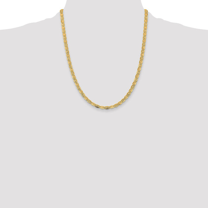 Buy Stylish 14K Tri-Color Valentino Chain - 22 Inch, 4.65mm Luxury Design-4