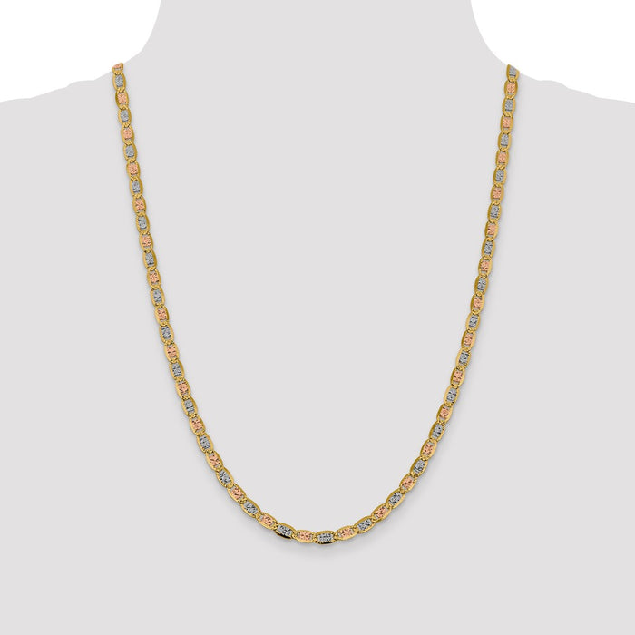Buy Exclusive 14K Tri-Color Valentino Chain - 24 Inch, 4.65mm, Luxury Style-4
