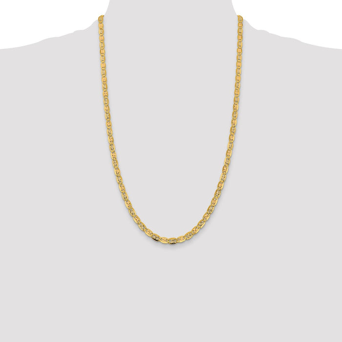 Buy 14K Tri-Color Valentino Chain - 26 Inch, 4.65mm Luxury Style-4