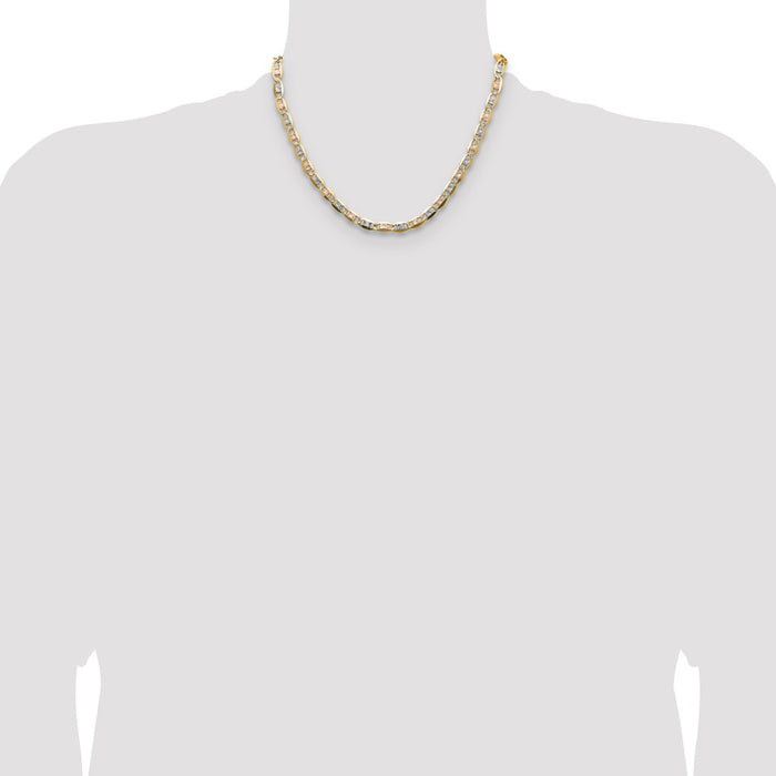 Shop Stylish 14K Tri-Color Gold 6.1mm Pav Valentino Chain - Luxury Value!-4