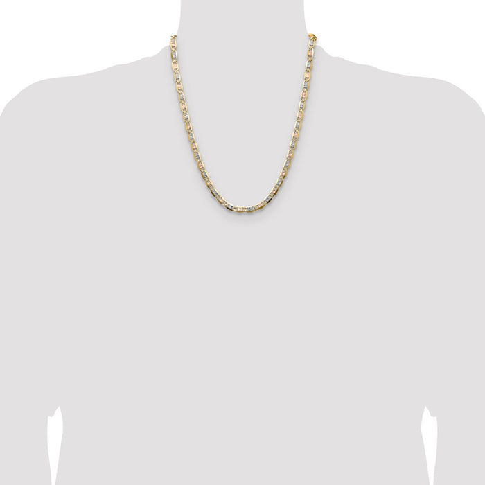 Buy Exclusive 14K Tri-Color Gold 6.1mm Pav Valentino Chain - Stylish Value!-4