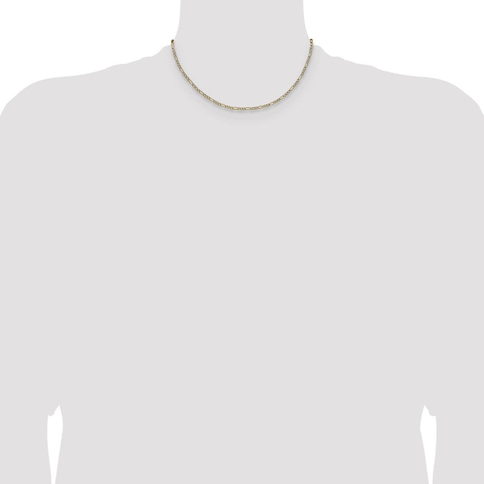 Shop Exclusive 14K Rhodium-Plated 2.3mm Figaro Chain - Stylish Luxury Jewelry!-4