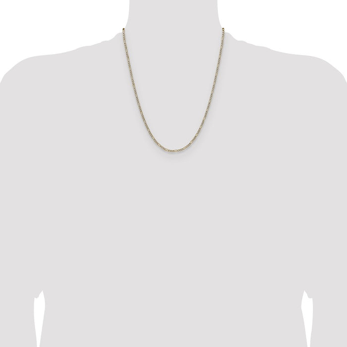 Shop Stylish 14K Rhodium-Plated 2.3mm Figaro Chain - Luxury Quality-4