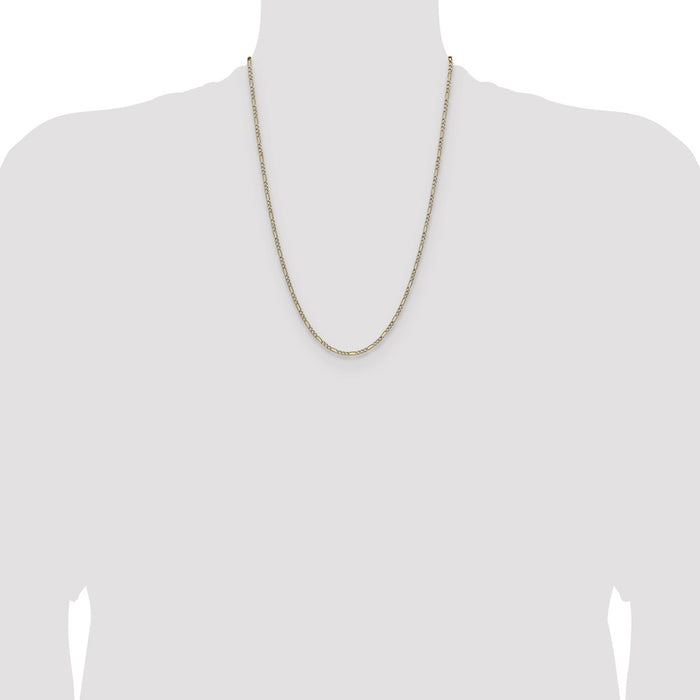 Buy Exclusive 14K Rhodium-Plated 2.3mm Figaro Chain - Affordable Luxury!-4