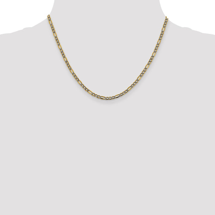Shop High-Quality 14K Gold 18-Inch Figaro Chain - Stylish & Affordable 3.2mm-4