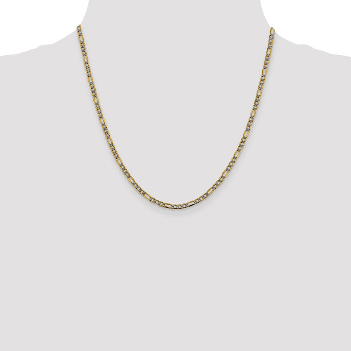 Shop Exclusive 14K Gold 20-Inch 3.2mm Figaro Chain | Stylish & Rhodium-Plated-4
