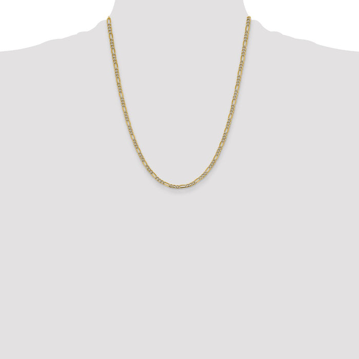 Shop Stylish 14K Gold 22-Inch Figaro Chain - 3.9mm Semi-Solid, Luxury Design-4