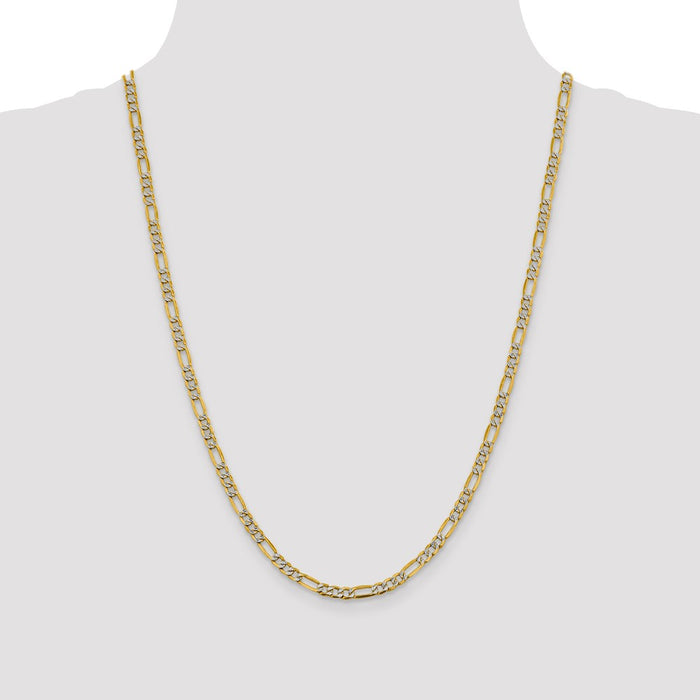Shop Exclusive 14K Gold Figaro Chain 24" - 3.9mm, Stylish & Luxury Design-4