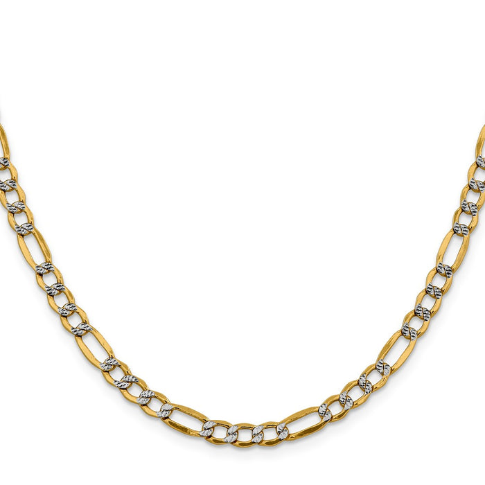 Shop Exclusive 24-Inch 14K Gold Figaro Chain - 5.25mm, Stylish & Rhodium-Plated-2