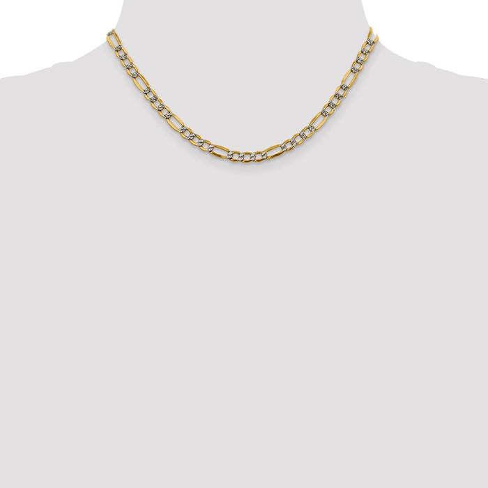 Exclusive 14K Gold 16-Inch Figaro Chain - Stylish 5.25mm Luxury Accessory-4