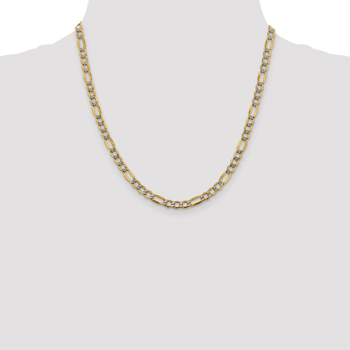 High-Quality 14K Gold 20-Inch Figaro Chain - Stylish 5.25mm Design, Affordable Price-4