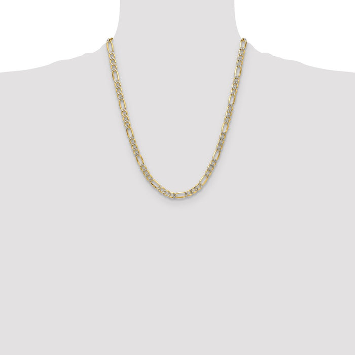 Buy Stylish 14K Gold Figaro Chain 6.5mm | Affordable Rhodium-Plated Luxury-4