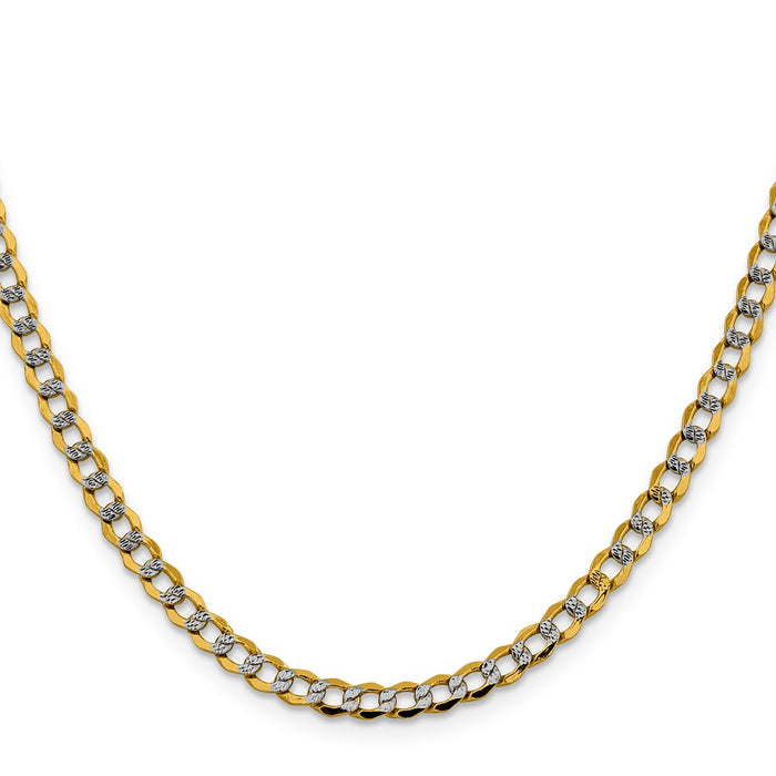 Buy Stylish 14K Gold 20-Inch 4.3mm Rhodium-Plated Curb Chain - Luxury Value-2