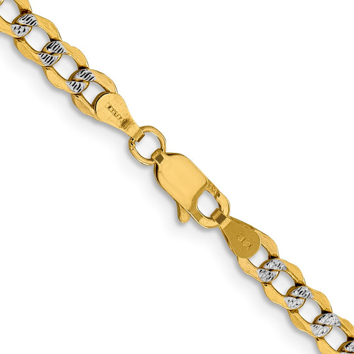 Exclusive 14K Gold 18-Inch 4.3mm Rhodium-Plated Curb Chain - Stylish Value-3